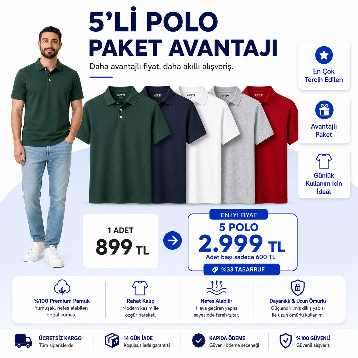 Premium Polo Yaka Tişört