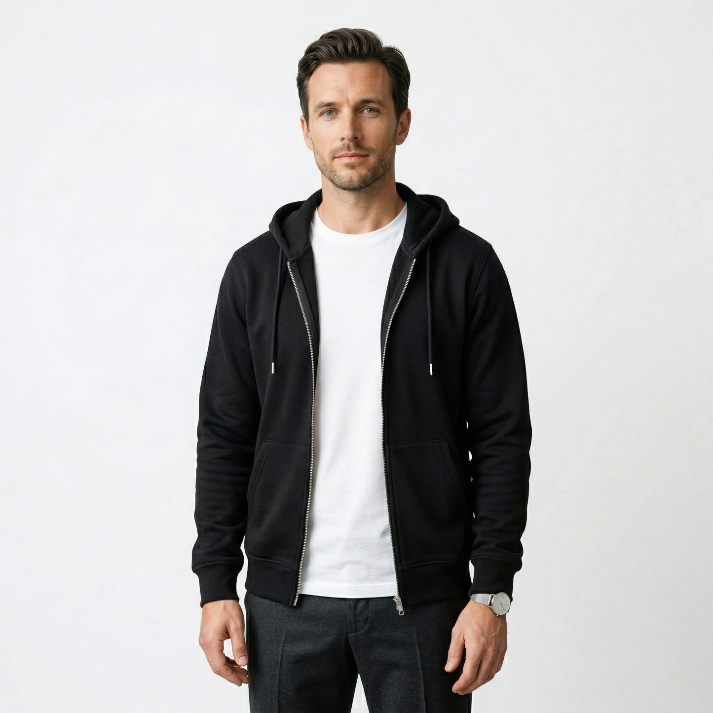 Premium Fermuarlı Kapüşonlu Sweatshirt